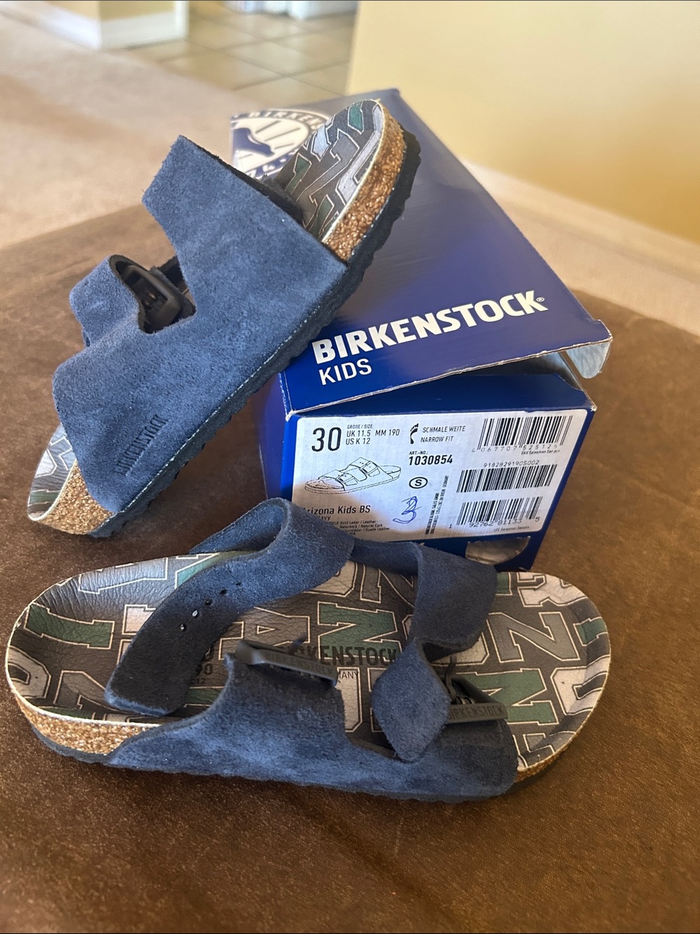 Birkenstock Kids Arizona Suede Sandals in Navy